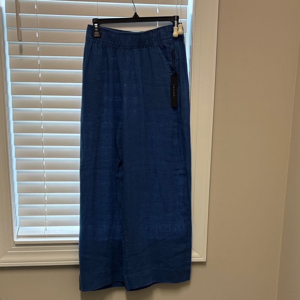 NWT  Tahari royal blue linen pants - Picture 6 of 11